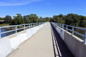 Photo of the bike path bridge over the Cedar River.