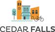 Cityscape logo featuring downtown and UNI campus buildings with text "Cedar Falls"