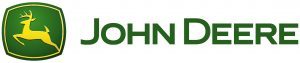 John Deere logo, yellow deer in a green square