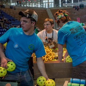 Preparing the field during the 2017 game.