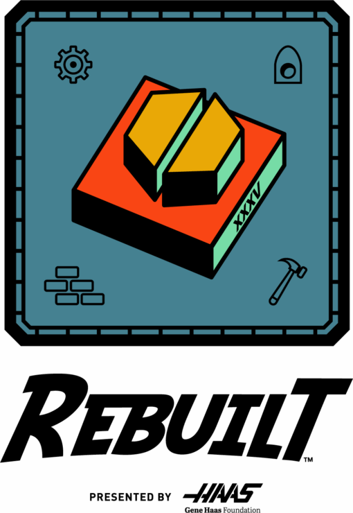 FIRST Robotics Competition 2026 Logo for Rebuilt presented by Haas